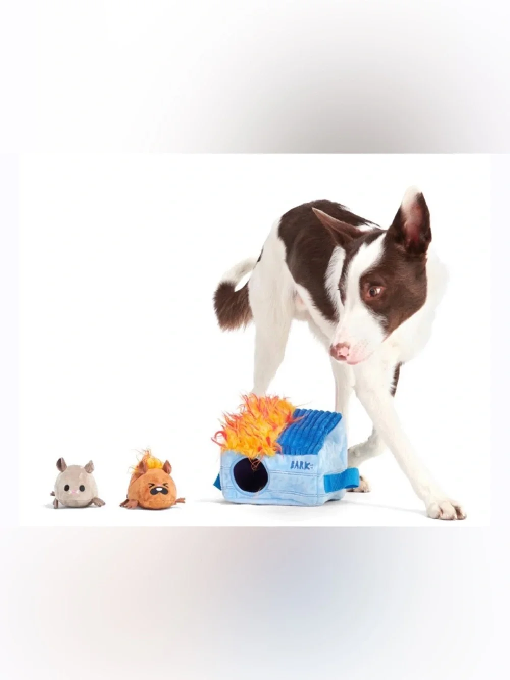 Bark Box Multi- part dog toy NEW M-L Dumpster Fire 3 in 1 enrichment dog game